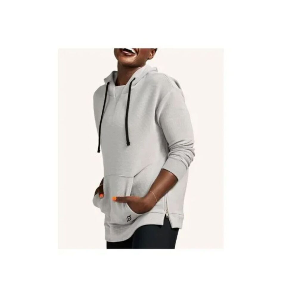 Peloton Oversized Ribbed Side Zip Hoodie - Gray L